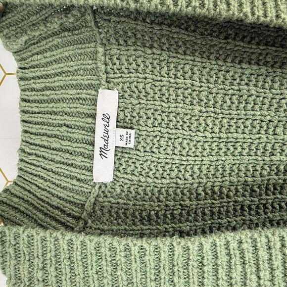 Madewell Green Bobble 100% Cotton Textured Cardigan Sweater - Size - XS - Picture 5 of 6